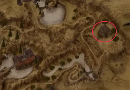 Position of the ruins on the map