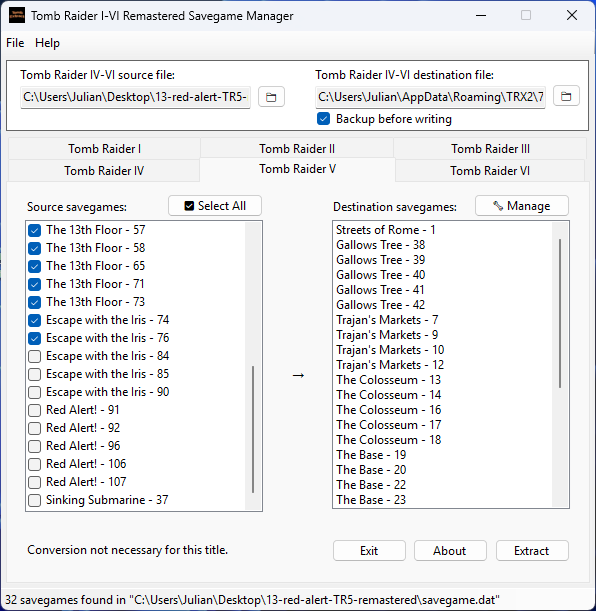 Tomb Raider Saves Manager